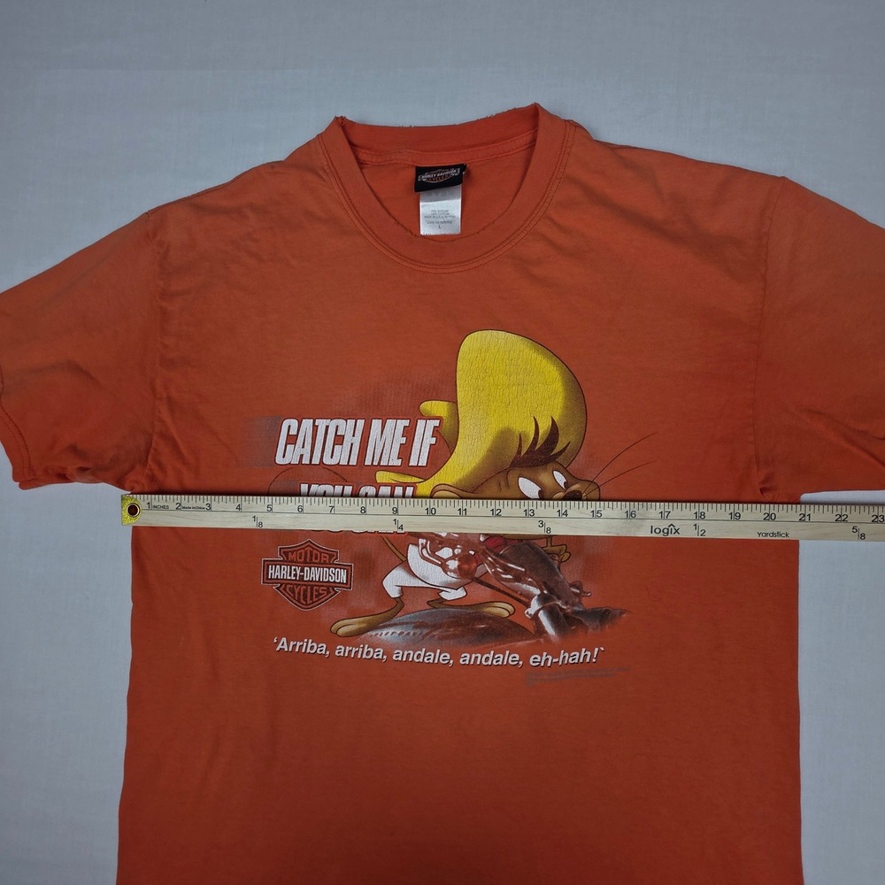 Harley-Davidson Looney Tunes Speedy Gonzales Graphic TShirt Mens L Orange Cotton - Picture 5 of 8
